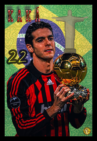 Kaká | Vintage Football Player | Art Print | Wall Frame