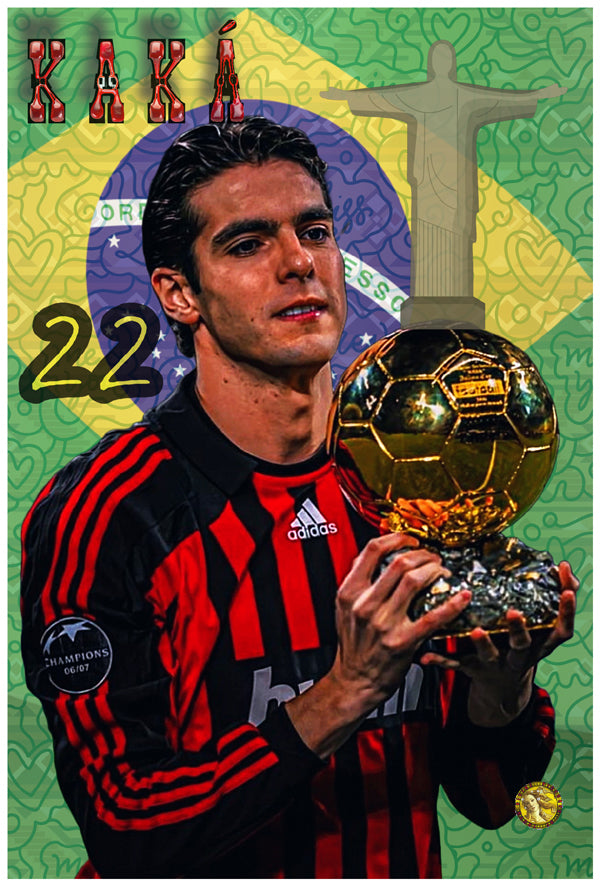 Kaká | Vintage Football Player | Art Print | Wall Frame