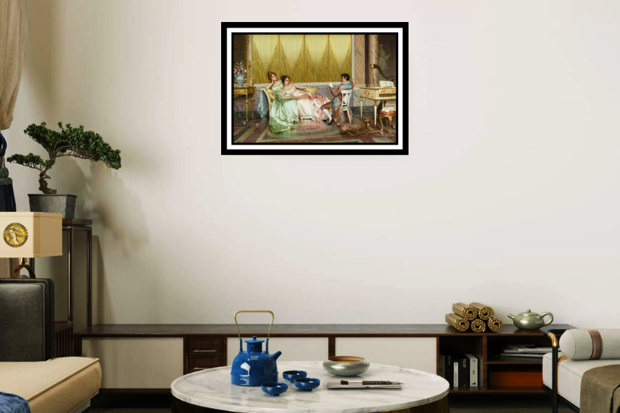 The Poetry Reading | Vittorio Reggianini | Painting Art Print | Wall Frame