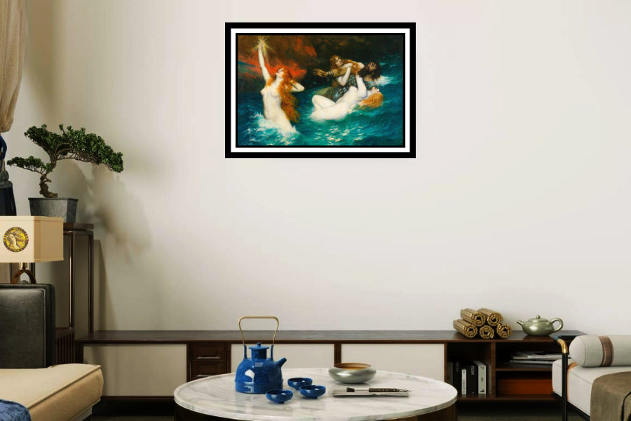 The Rhinemaidens (1913) | Ferdinand Leeke | Painting Art Print | Wall Frame