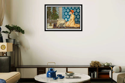 Young Woman Reading (1880) | Osman Hamdi Bey | Painting Art Print | Wall Frame