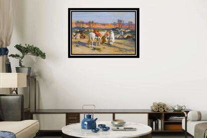 Halt In The Desert (1922) | Frederick Arthur Bridgman | Painting Art Print | Wall Frame