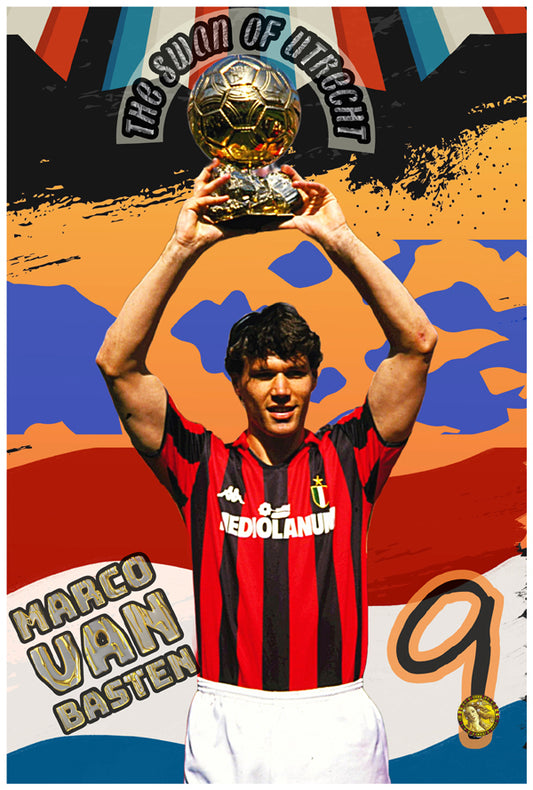 Marco van Basten | Vintage Football Player | Art Print | Wall Frame