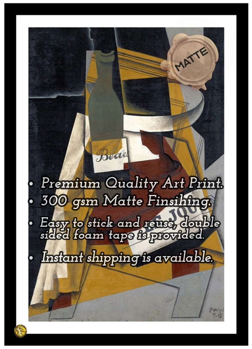 The Bottle of Anís del Mono (1914) | Juan Gris | Abstract Geometric Art Print | Wall Frame