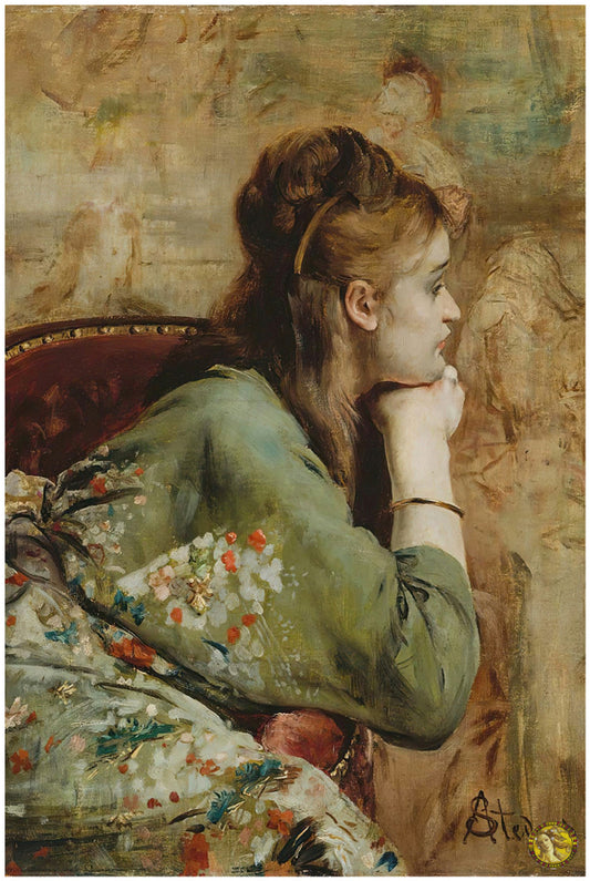 Meditation (1872) | Alfred Stevens | Painting Art Print | Wall Frame