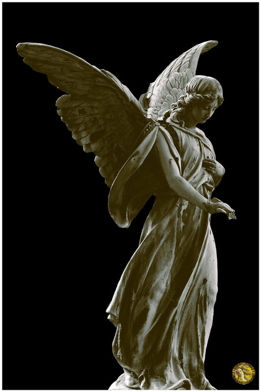 Angel Statue | Melaten Cemetery Cologne | Vintage Sculptures | Art Print | Wall Frame