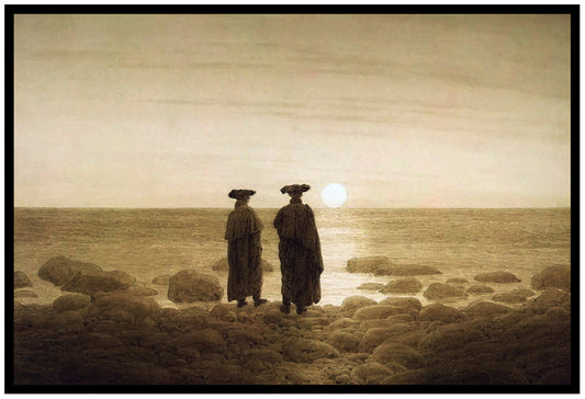 Moonrise (Two men on the shore) | Caspar David Friedrich | Painting Art Print | Wall Frame