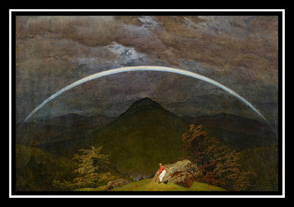 Mountain Landscape with Rainbow (1810) | Caspar David Friedrich | Painting Art Print | Wall Frame