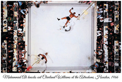 Muhammad Ali knocks out Cleveland Williams at the Astrodome, Houston 1966 | Vintage Iconic Photograph | Wall Frame