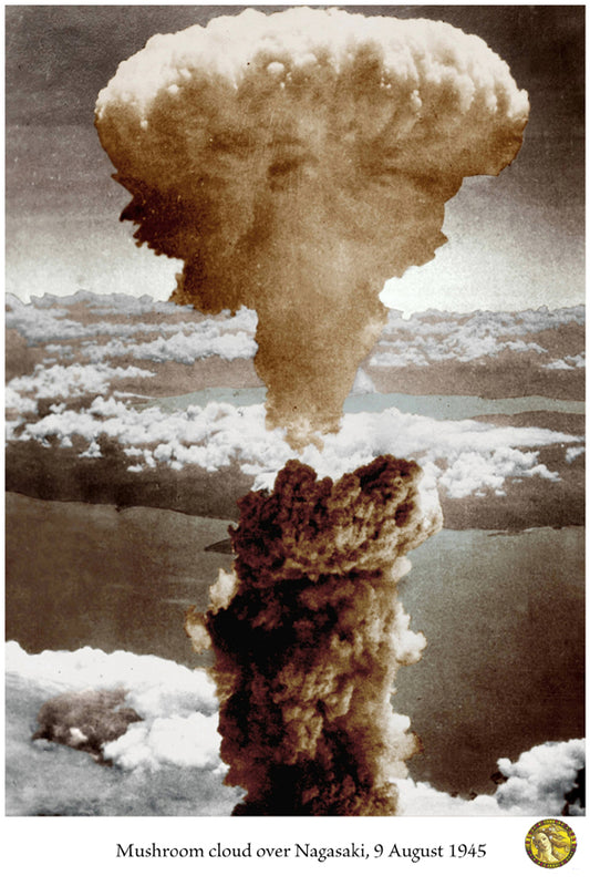 Mushroom Cloud Over Nagasaki 1945 | Vintage Iconic Photograph | Wall Frame