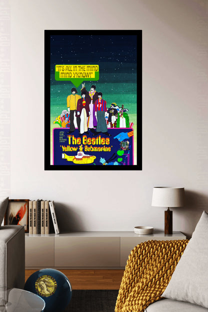 The Beatles | Yellow Submarine (1968) | Vintage Poster | Art Print | Wall Frame