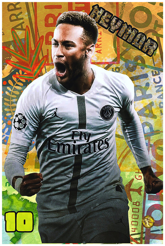 Neymar | Vintage Football Player | Art Print | Wall Frame