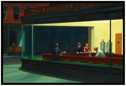 Nighthawks (1942) | Edward Hopper | Painting Art Print | Wall Frame