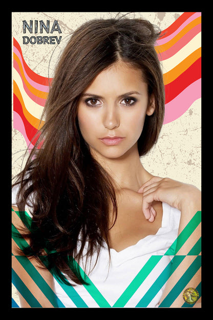 Nina Dobrev | Vintage Hollywood Actress | Art Print | Wall Frame