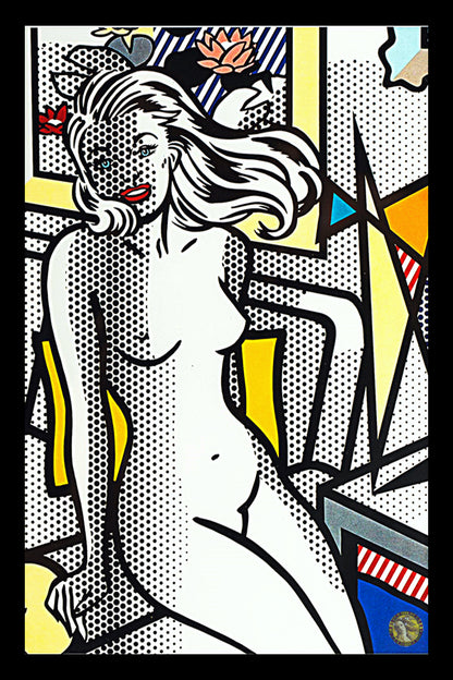 Nude On A Yellow Cushion (1994) | Roy Lichtenstein | Vintage Pop Art | Large Poster Print | Wall Frame