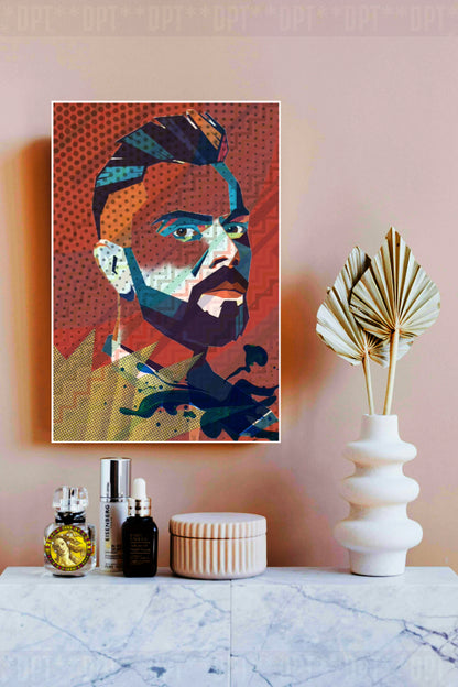 Virat Kohli | Vintage Pop Art | Large Poster Print | Wall Frame