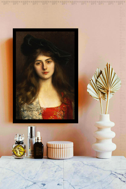 Portrait of a Young Woman | Albert Lynch | Painting Art Print | Wall Frame