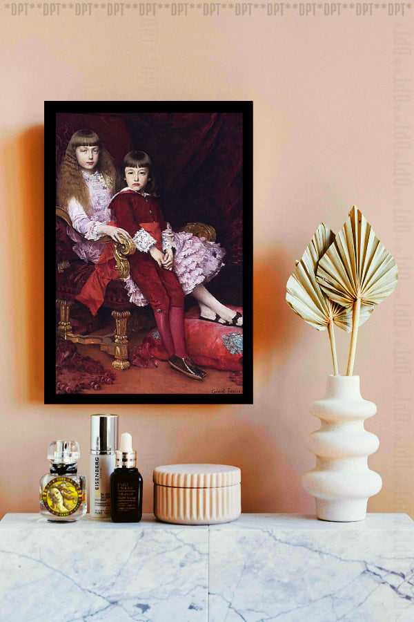 Princess Marguerite d’Orléans (1869–1940) and Prince Jean d’Orléans (1874-1940) | Gabriel Ferrier | Painting Art Print | Wall Frame