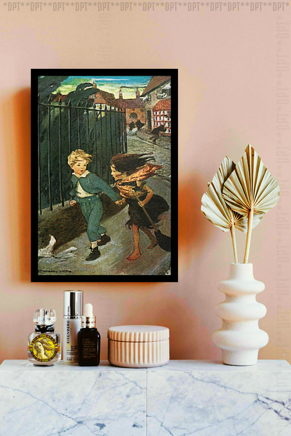 Now You Lead Me He Said, Taking Her Hand, And I'll Take Care Of You (1920) | Jessie Willcox Smith | Painting Art Print | Wall Frame