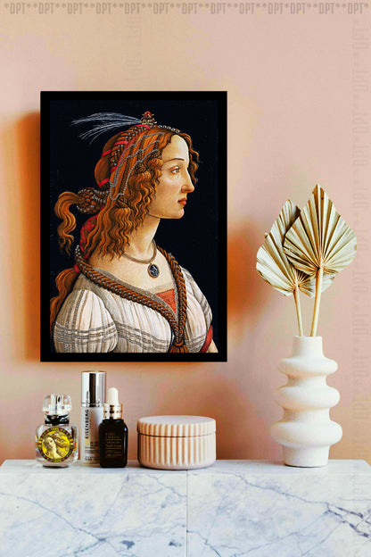 Portrait of Simonetta Vespucci as Nymph (1480) | Sandro Botticelli | Painting Art Print | Wall Frame