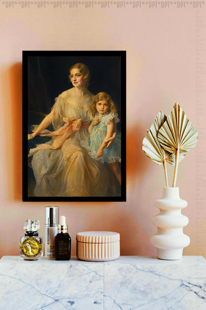 Portrait Of Mrs. Claude Leigh And Miss Virginia Leigh (1934) | Philip Alexius de László | Painting Art Print | Wall Frame