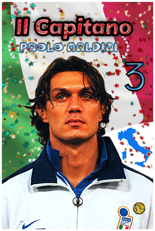 Paulo Maldini | Vintage Football Player | Art Print | Wall Frame