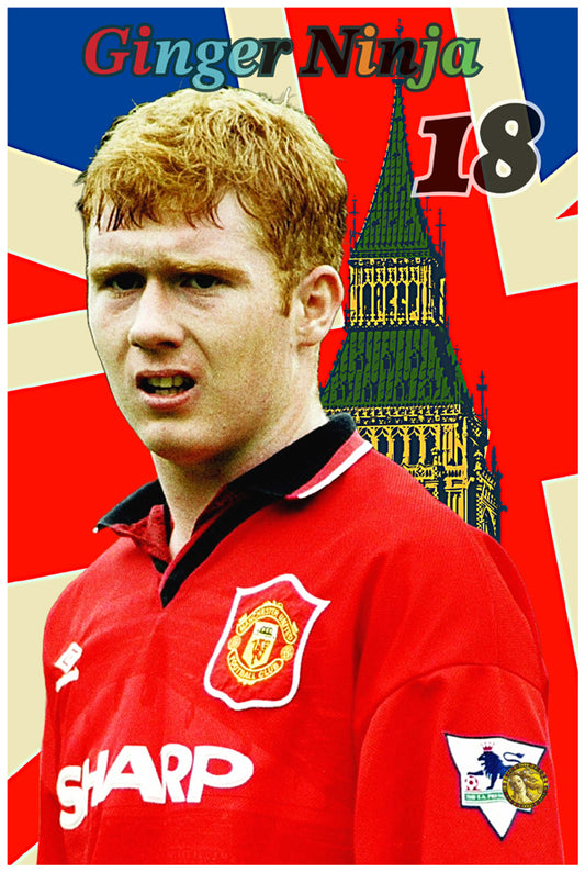 Paul Scholes | Vintage Football Player | Art Print | Wall Frame