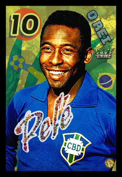 Pelé | Vintage Football Player | Art Print | Wall Frame