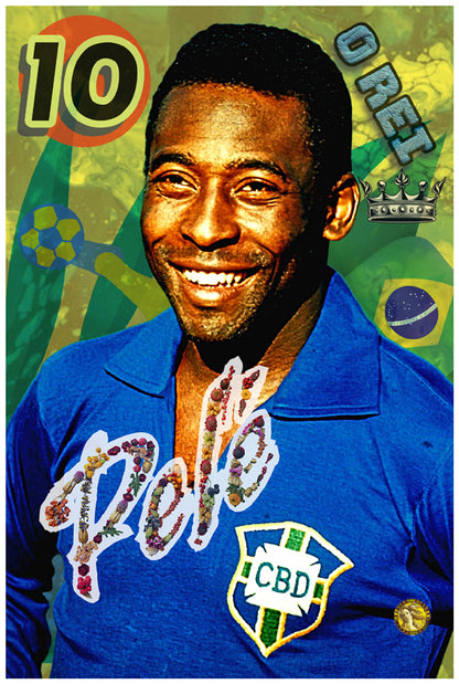 Pelé | Vintage Football Player | Art Print | Wall Frame