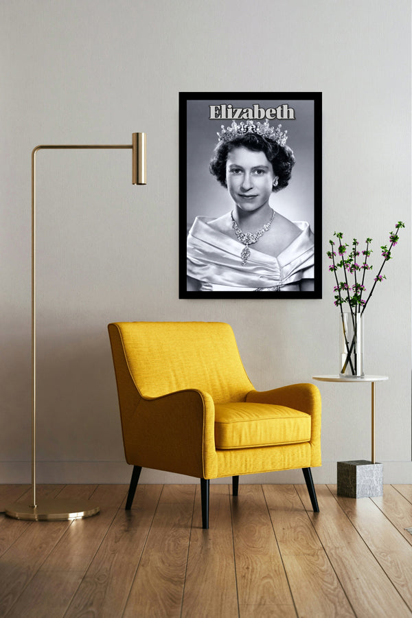 Queen Elizabeth II | Vintage Famous Personalities | Large Poster Art Print | Wall Frame