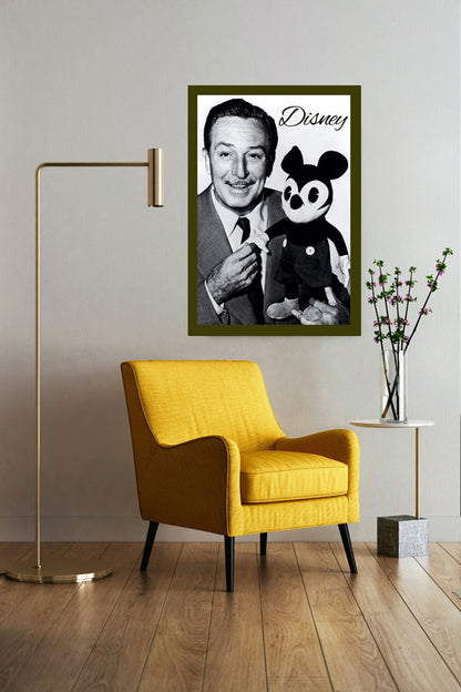 Walt Disney | Vintage Famous Personalities | Large Poster Art Print | Wall Frame