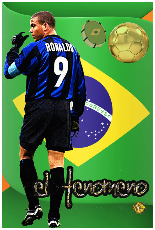 Ronaldo | Vintage Football Player | Art Print | Wall Frame