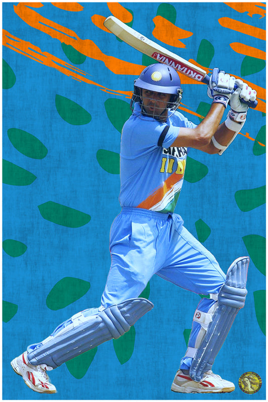 Rahul Dravid | Vintage Cricketer | Poster Art Print | Wall Frame