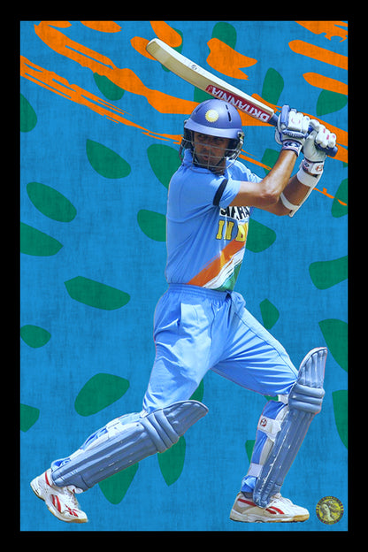 Rahul Dravid | Vintage Cricketer | Poster Art Print | Wall Frame