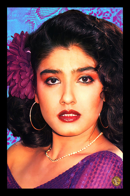 Raveena Tandon | Vintage Bollywood Actress | Large Art Print | Wall Frame