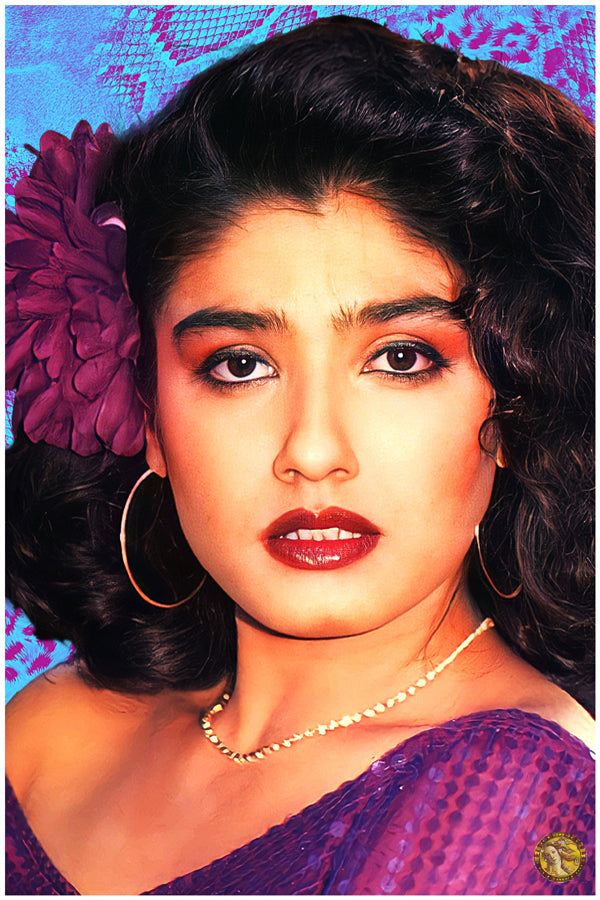 Raveena Tandon | Vintage Bollywood Actress | Large Art Print | Wall Frame