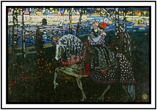 Riding Couple (1907) | Wassily Kandinsky | Painting Art Print | Wall Frame