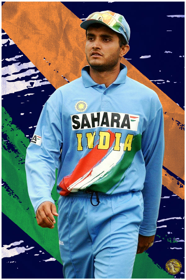 Sourav Ganguly | Vintage Cricketer | Poster Art Print | Wall Frame