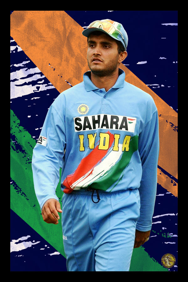 Sourav Ganguly | Vintage Cricketer | Poster Art Print | Wall Frame