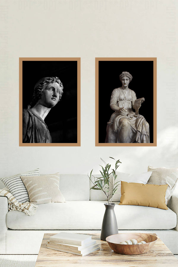 Monochrome Shot of a Sculpture | Vintage Sculptures | Art Print | Wall Frame