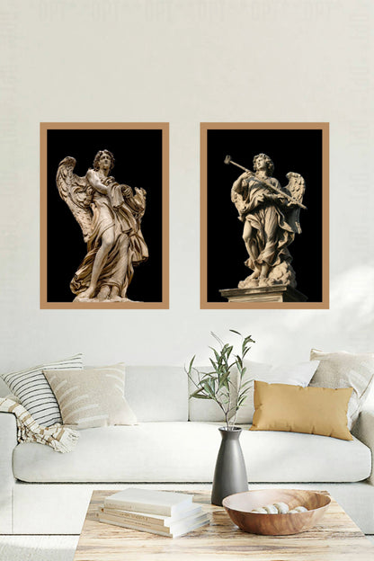 The Angel with the Garment and Dice Statue  | Paolo Naldini | Vintage Sculptures | Art Print | Wall Frame