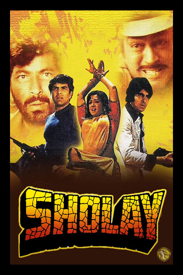 Sholay (1975) | Bollywood Movie Poster | Wall Frame