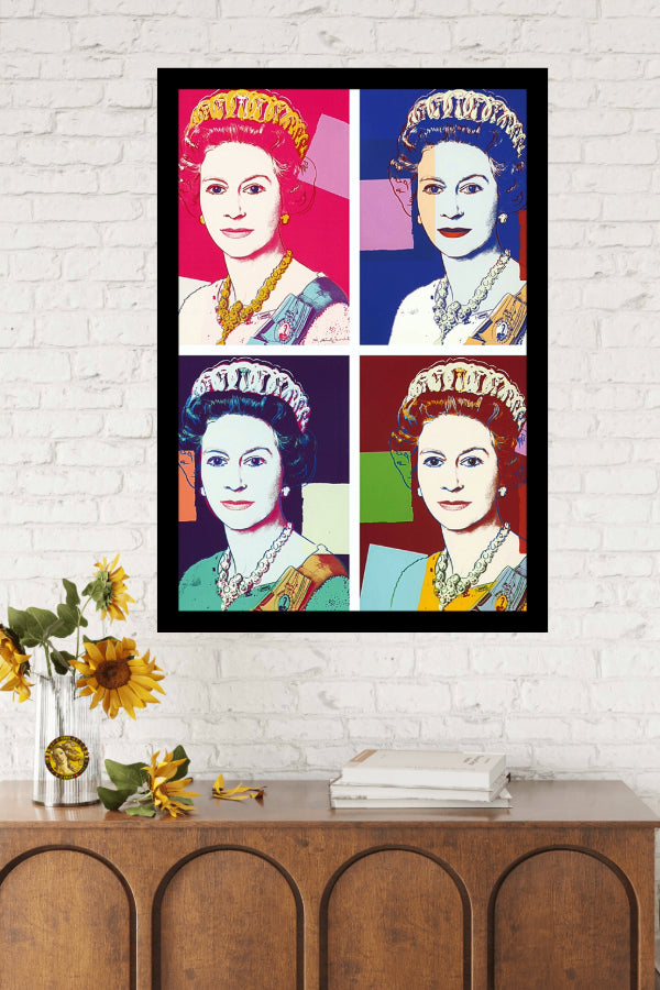 Queen Elizabeth II | Andy Warhol | Vintage Pop Art | Large Poster Print | Wall Frame