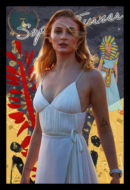 Sophie Turner | Vintage Hollywood Actress | Art Print | Wall Frame