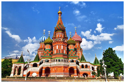 St. Basil’s Cathedral | Moscow Russia | Vintage Landscape Architecture | Wall Frame