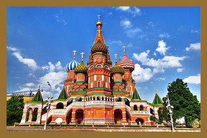 St. Basil’s Cathedral | Moscow Russia | Vintage Landscape Architecture | Wall Frame