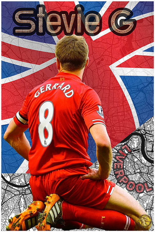 Steven Gerrard | Vintage Football Player | Art Print | Wall Frame