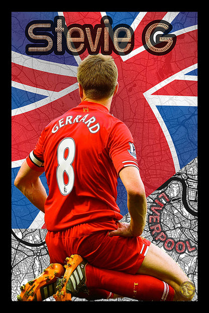 Steven Gerrard | Vintage Football Player | Art Print | Wall Frame