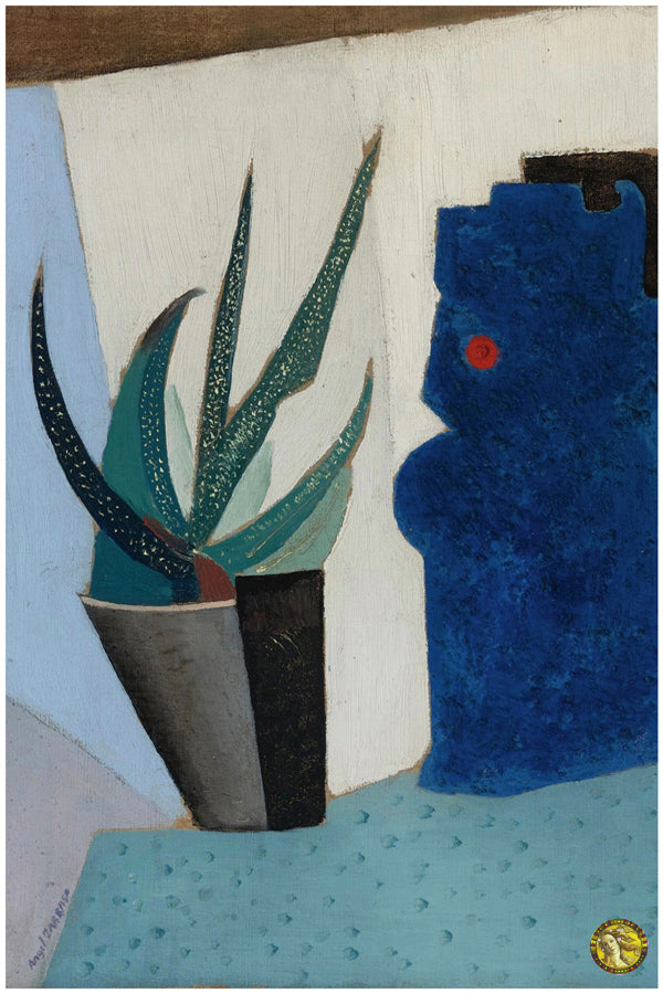 Still Life with Cactus (1916) | Ángel Zárraga | Abstract Geometric Art Print | Wall Frame