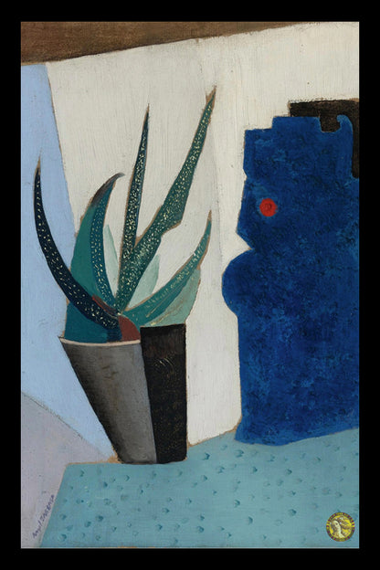 Still Life with Cactus (1916) | Ángel Zárraga | Abstract Geometric Art Print | Wall Frame